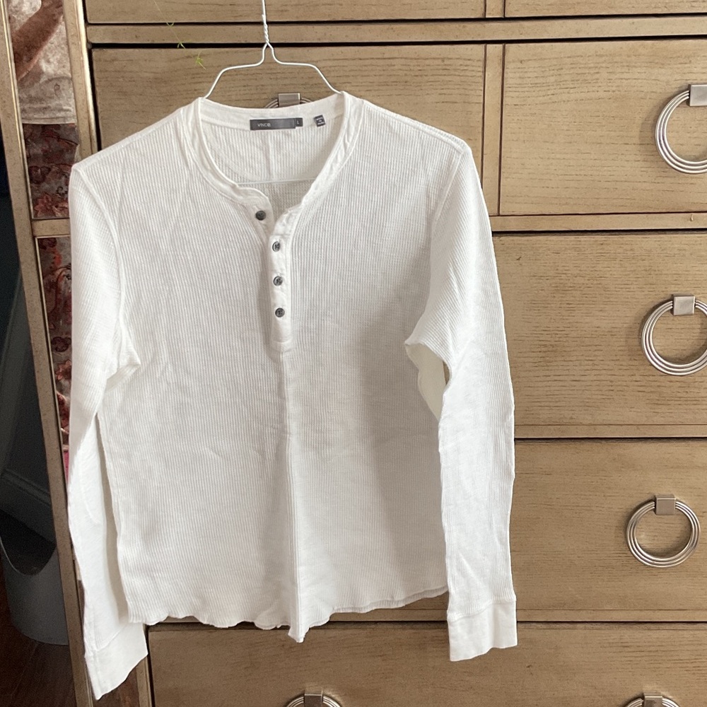 Vince White Long Sleeve top; size L